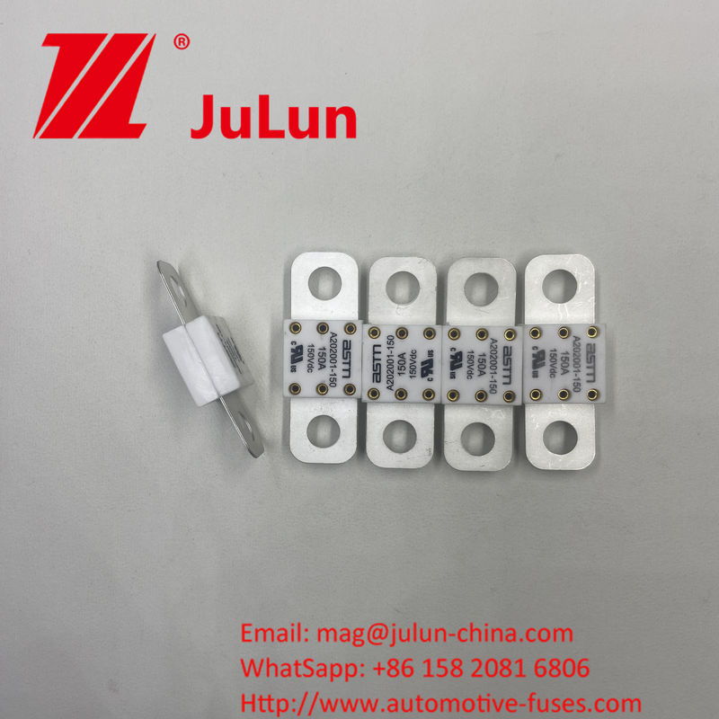 A202001-300A 150VDC সিরামিক অটোমোটিভ ফিউজ বৈদ্যুতিক বর্তমান 100A 150A 200A 250A 300A 350A 400A 500A এবং গর্ত দূরত্ব 39mm সঙ্গে
