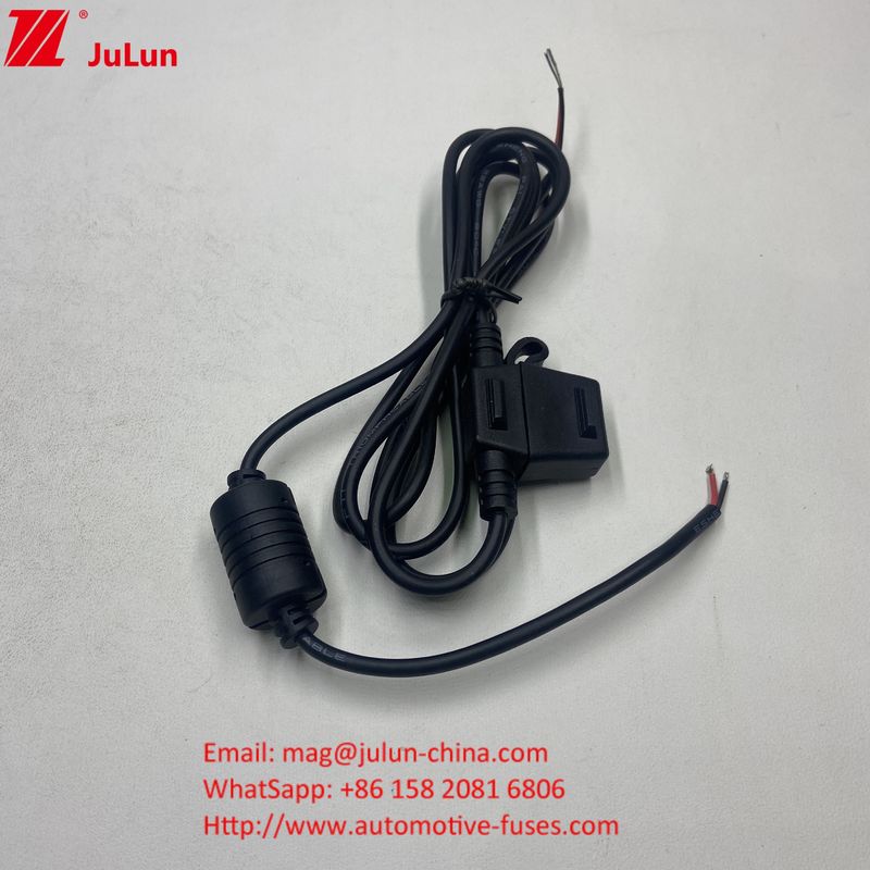 ফিউজ 50A ম্যাক্সি বর্তমান রেটিং লাল 10AWG তারের 280mm মোট দৈর্ঘ্য ইনলাইন ফিউজ ধারক