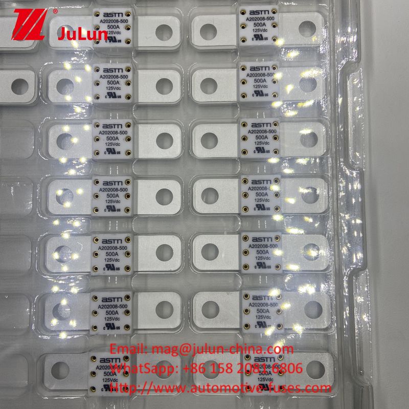 A202008 এএসটিএম 350A 125VDC সিরামিক অটোমোটিভ ফিউজ বৈদ্যুতিক বৈশিষ্ট্য 1.0In 4 ঘন্টা 3.0In 10s সর্বাধিক শর্ট সার্কিট সুরক্ষার জন্য ছোট আকার