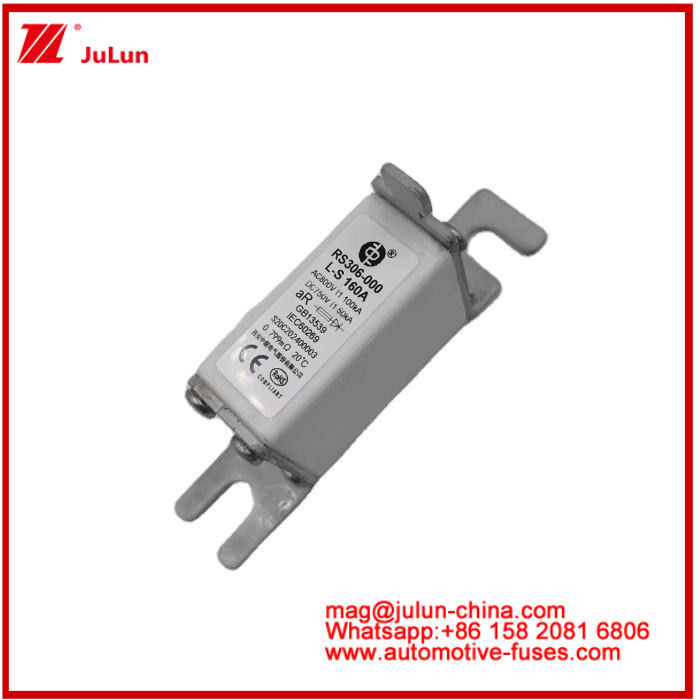 RS306-000-L-160A স্কয়ার সিরামিক ফিউজ EV অথবা HEV স্টাড মাউন্ট AC800V 100KA DC750V 50KA