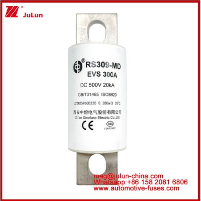 RS309-MD EVS-300A ক্যারেমিক টিউবুলার ফিউজ DC500V 20KA বৈদ্যুতিক যানবাহন বোল্টযুক্ত সংযোগ কাঠামো অটোমোটিভ অ্যাপ্লিকেশন ডিজাইন চমৎকার ডিসি পারফরম্যান্স