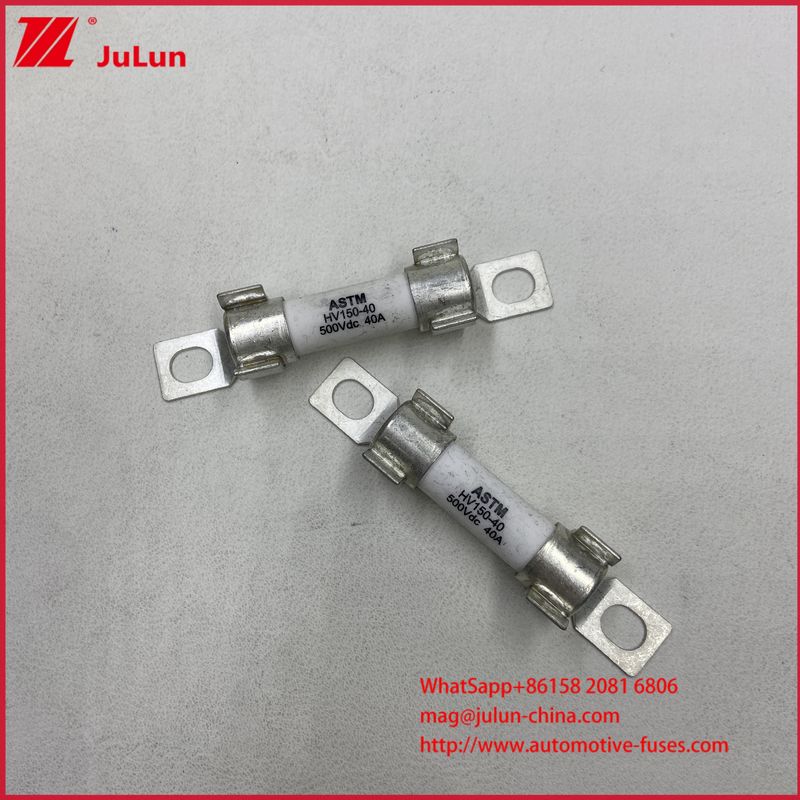 ASTM HV150 বৈদ্যুতিক গাড়ির ফিউজ 30A 10A DC500V 20KA সিরামিক নলাকার বোল্ট স্থাপন, শক্তিশালী ভাঙন ক্ষমতা সহ