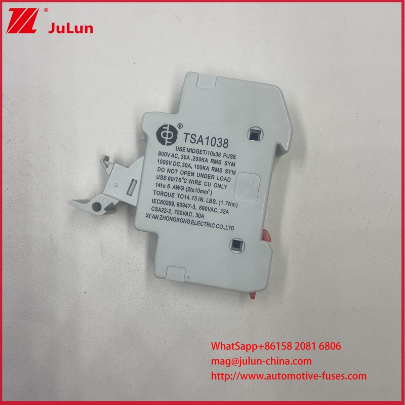 PV ফিউজ 10*38mm 30A 1000VDC 6 KV রেটেড ইম্পালস উইথস্ট্যান্ড ভোল্টেজ সোলার PV ফিউজ যার উচ্চ ব্রেকিং ক্যাপাসিটি 20kA