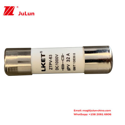 টিইউভি সৌর PV ফিউজ সিই নামমাত্র ভোল্টেজ 10A 1000VDC ফোটভোলটাইক বাস বাক্সের জন্য
