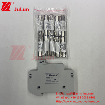 ইনভার্টার 1500VDC 1000VDC 500VDC 10A-63A 30kA এর জন্য সৌর পিভি ফিউজ / ডিন রেল সৌর ফিউজ হোল্ডার