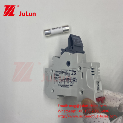 সৌর PV Mersen ফিউজ 10a 1000v ফাস্ট ব্লো 32a 1000vdc 22*58mm DC1000V ফিউজ ডিন রেল ফিউজ ক্যারিয়ার হোল্ডার