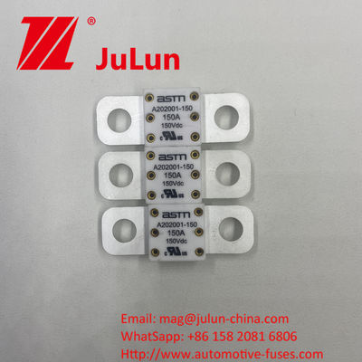 এএসটিএম ইলেকট্রিক বর্তমান 100A 150VDC A202001 দীর্ঘস্থায়ী কর্মক্ষমতা জন্য সিরামিক গাড়ী ফিউজ