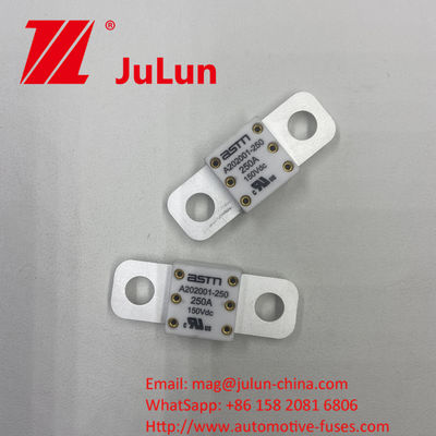 300A 150VDC A202001 স্ক্রু বোল্ট মাউন্টিং পদ্ধতি 20 * 55 মিমি সিরামিক অটোমোটিভ ফিউজগুলি ইনস্টল করা সহজ