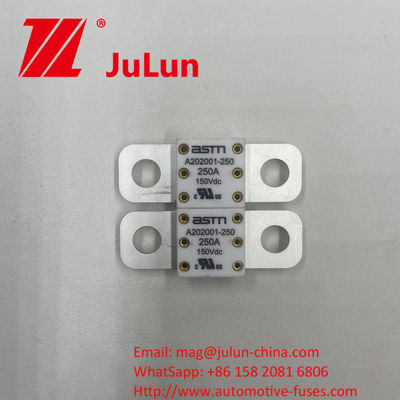 উচ্চ বর্তমান রেটিং সিরামিক A202001-250A 150VDC অটোমোবাইল ফিউজ শর্ট সার্কিট সুরক্ষার জন্য সিরামিক উপাদান সহ ছোট আকারের