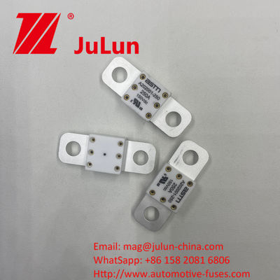 স্ক্রু বোল্ট মাউন্ট পদ্ধতি ASTM A202001 400A 125VDC সিরামিক যানবাহন ফিউজ তামা এবং কোয়ার্টজ বালি উপাদান
