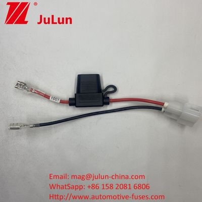 ফিউজ হোল্ডার 8AWG ইনলাইন ব্লেড 30A ক্যাবল লিড ওয়্যারফিউজ হোল্ডার 8AWG ইনলাইন ব্লেড ক্যাবল লিড ওয়্যার আসল 50 এম্প প্লাগ স্টাইল পাওয়ার সংযোগকারী 8 মিমি রিং টার্মিনালগুলিতে আসল 50 এম্প প্লাগ স্টাইল