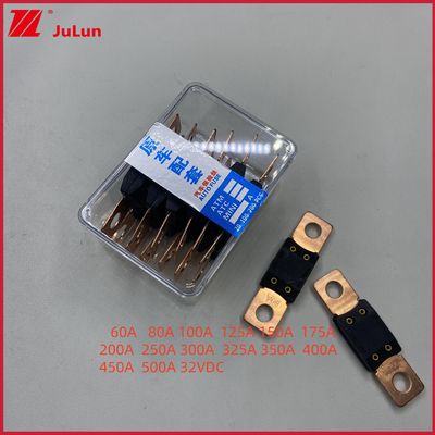 তামার বৈদ্যুতিক যানবাহন ফিউজ 32VDC লিটলফিউজ 32V 48V 58V 80V 298 সিরিজ 40A 50A 60A 80A 100A 150A 200A 250A 300A 350A 400A 450A 500A বোল্ট মেগা অটো ফিউজে