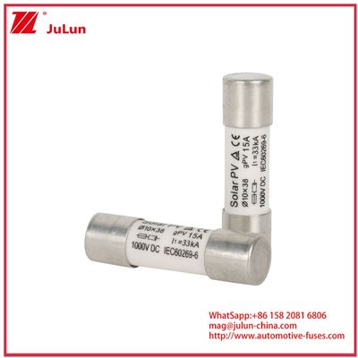 15A 1000VDC GPV ফিউজ 10*38 সোলার পাওয়ার সিস্টেমের জন্য IEC60269-6