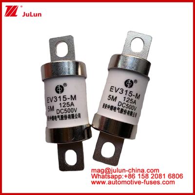 EV315-M 5M 125A HS 500VDC ট্রাক ভারী টিউবুলার বৈদ্যুতিক যানবাহন ফিউজ ধ্রুবক তামা ব্যবহারের সাথে বিভাগ EV