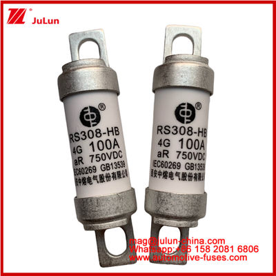 RS308-HB 4G 100A AR 750VDC 50KA ফিউজ ফর অটোমোটিভ সার্কিট প্রোটেকশন পারফরম্যান্স JASO D622 সিরামিক টিউবুলার ডিজাইন মেনে চলে