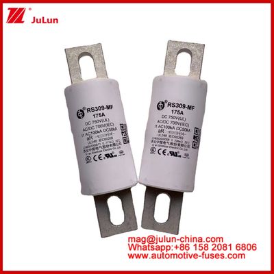 RS309-MF 175A 750VDC UL টিউবুলার সিরামিক ফিউজ AR 750VDC/700AC IEC 20KA GB 5-800A বৈদ্যুতিক যানবাহন এবং পাওয়ার সিস্টেমের জন্য