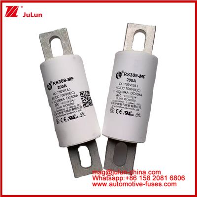 সড়ক যানবাহন টিউবুলার সিরামিক ফিউজ RS309-MF 200A 750VDC UL উচ্চ ভাঙ্গন ক্ষমতা