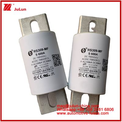 RS309-MF S 600A 750VDC রাস্তা নলাকার সিরামিক অটোমোটিভ ডিভাইস এবং সরঞ্জাম 50KA শক্তি সঞ্চয় এবং শক্তি সিস্টেম ফ্রিকোয়েন্সি রূপান্তর নিয়ামক ফিউজ চার্জার বৈদ্যুতিক যানবাহন