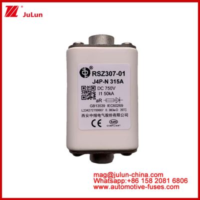 স্কয়ার সিরামিক RSZ307-01 J4P-N 315A 750VDC 50KA চার্জার তারের অটোমোটিভ ডিভাইস সরঞ্জাম বোল্ট সংযোগ প্রকার