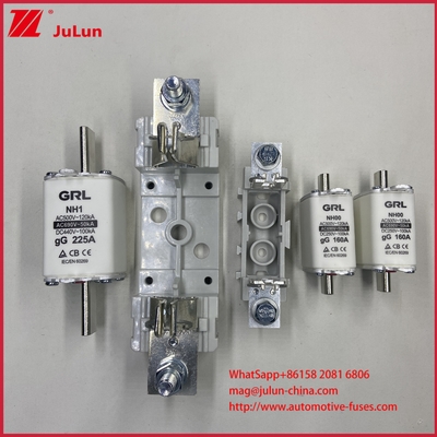 NT000 ফিউজ এআর হাই ব্রেকিং 500V/690V রেটযুক্ত সিরামিক পোরসিলিন মেল্ট লিঙ্ক ফিউজ 80A নিম্ন ভোল্টেজ তামা সংযোগ NH000 ফিউজ